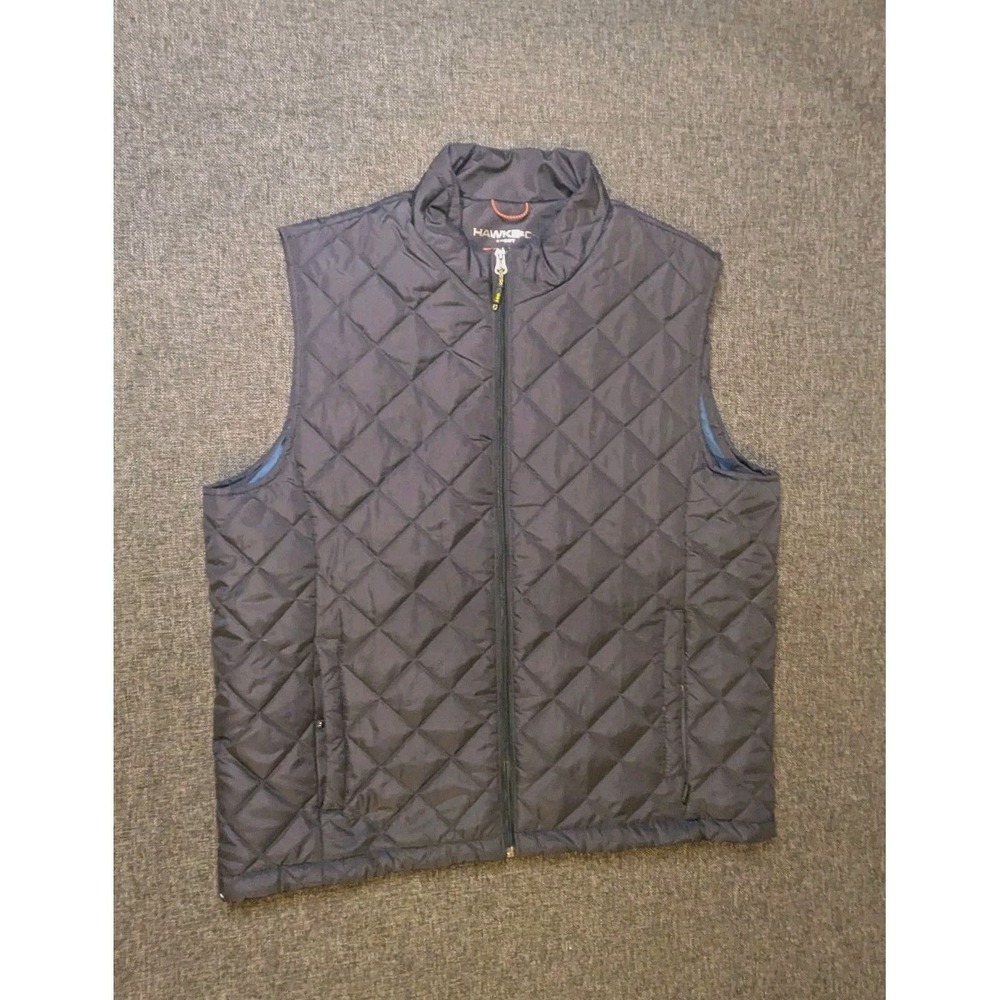Hawke & Co Sport Performance Quilted Vest Full Zip Mens XL Gray Sleeveless Coat